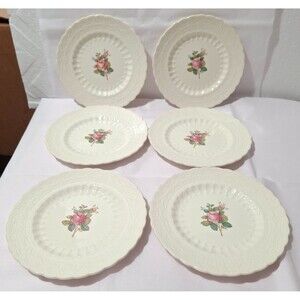 6 VTG Spode's Jewel Copeland Billingsley Rose Bread & Butter Plates June 1957